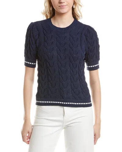 Design History Puff Sleeve Sweater In Blue