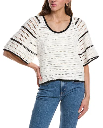 Design History Relaxed V-neck Sweater In White