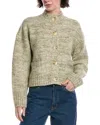 Design History Rhett Wool & Cashmere-blend Cardigan In Green