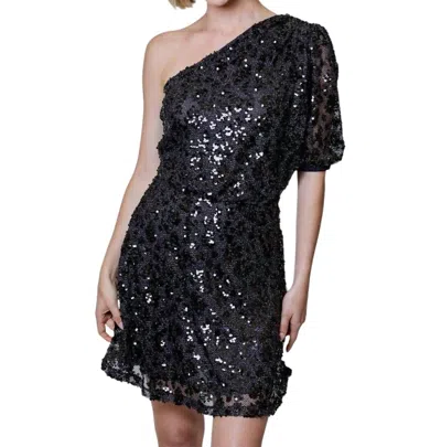 Design History Sequin One Sleeve Dress In Black