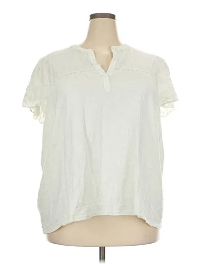 Pre-owned Design History Short Sleeve Blouse In Ivory