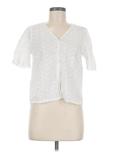 Pre-owned Design History Short Sleeve Blouse In Ivory