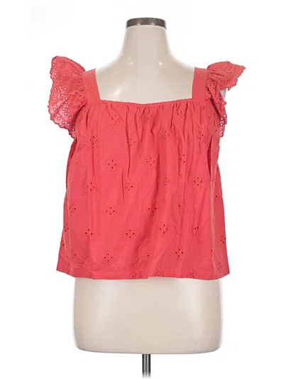 Design History Short Sleeve Blouse In Red