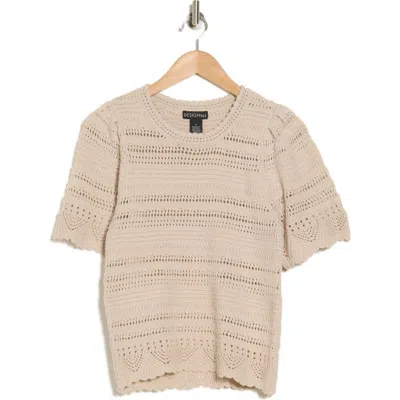 Design History Short Sleeve Bobble Stitch Pullover In Dove