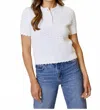 Design History Short Sleeve Sweater In White