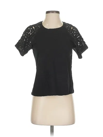 Pre-owned Design History Short Sleeve Top Black Keyhole Neckline Tops