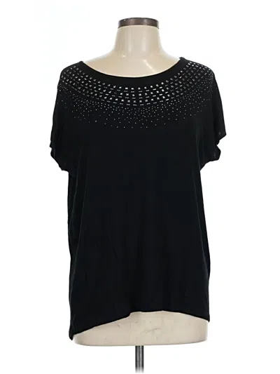 Pre-owned Design History Short Sleeve Top Black Scoop Neck Tops