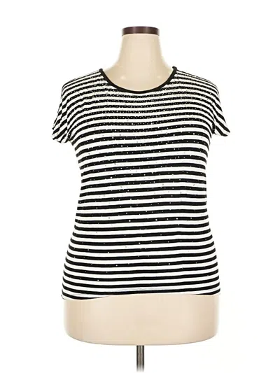 Pre-owned Design History Short Sleeve Top Black Scoop Neck Tops