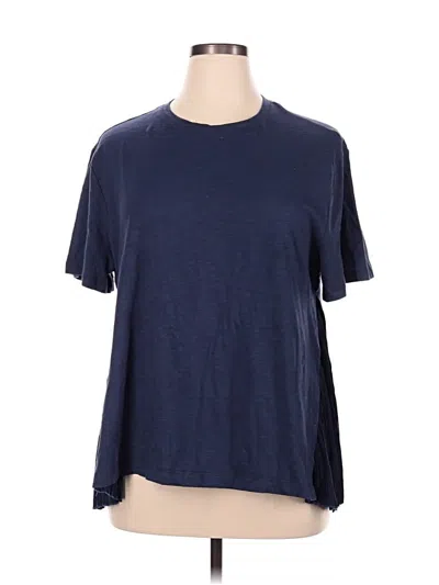 Pre-owned Design History Short Sleeve Top Blue Crew Neck Tops