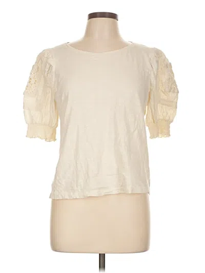 Pre-owned Design History Short Sleeve Top Ivory Sweetheart Neckline Tops