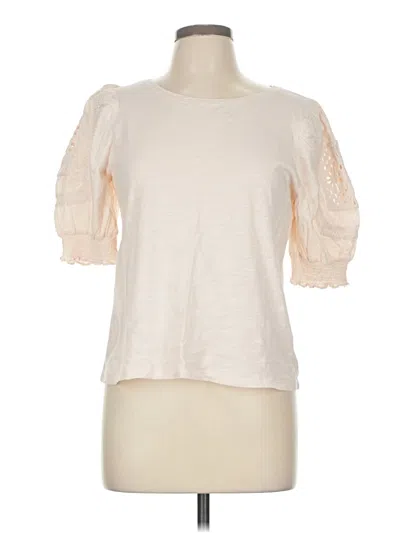 Pre-owned Design History Short Sleeve Top Ivory Sweetheart Neckline Tops In White