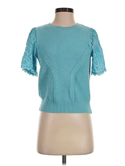 Pre-owned Design History Short Sleeve Top Teal Boatneck Tops