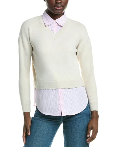 Design History Stripe Two-fer Sweater In Neutral