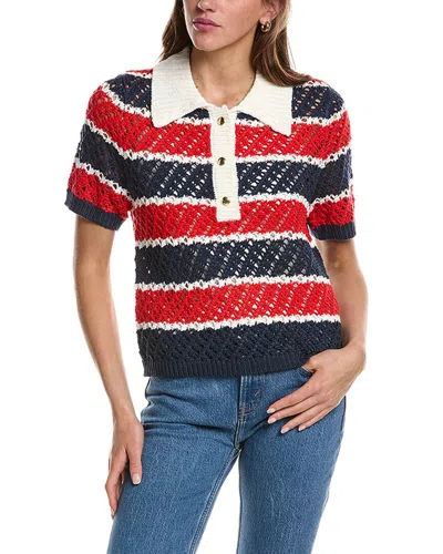 Design History Striped Polo Sweater In Multi