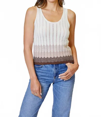 Design History Sweater Tank - Linen Cbo In Ombré In White