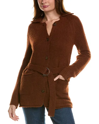 Design History Tie Button Cardigan In Brown
