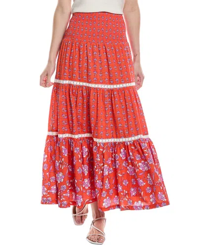 Design History Tiered Maxi Skirt In Red