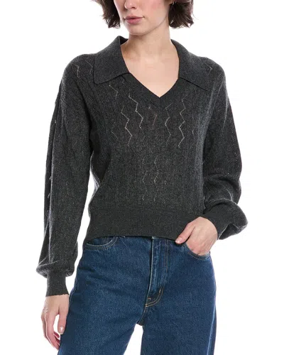 Design History Tilly Wool-blend Polo Sweater In Gray
