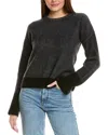 Design History Two Color Brioche Cashmere Sweater In Black