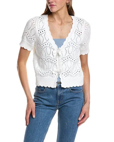 Design History V-neck Bow Cardigan In White