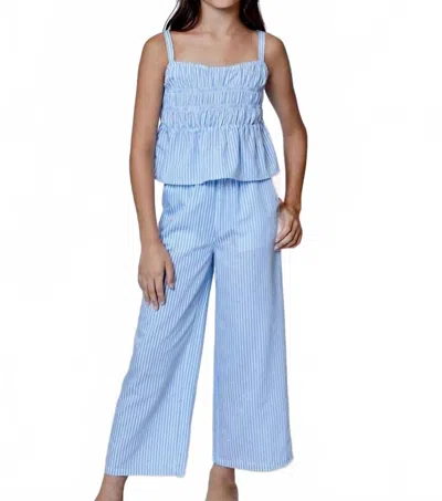 Design History Kids' Wide Leg Stripe Pants In Blue White