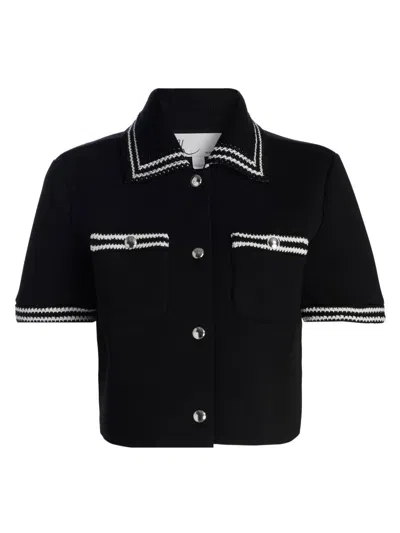 Design History Women's Adeline Knit Bowling-style Top In Black