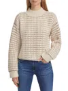 Design History Pointelle Sweater In Ivory Combo
