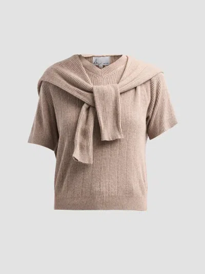 Design History Women's Jean Layered Knit Top In Sleet