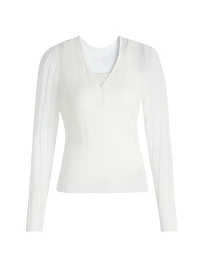 Design History Women's Lilian Henley Top In White