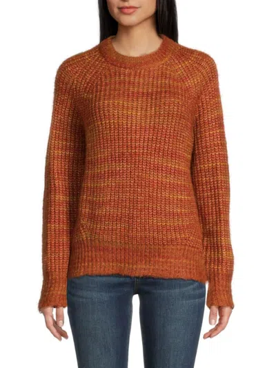 Design History Women's Raglan Sleeve Sweater In Burnt Orange
