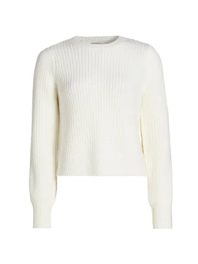 Design History Women's Rib-knit Velvet Bow Sweater In Neutral