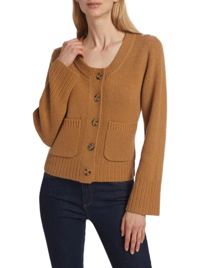 Design History Women's Scoop-neck Cardigan In Camel