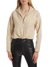 Design History Women's Sequin-embroidered Quarter-zip Sweater In Winter Wheat