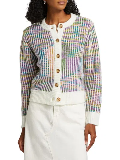 Design History Women's Space-dyed Crewneck Cardigan In Multi