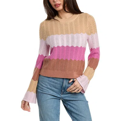 Design History Womens Crochet Acrylic Pullover Sweater In Multi