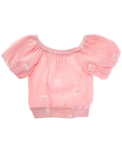 Design History Kids' Woven Top In Pink
