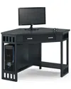 Design House Leick Home Corner Computer Desk With Keyboard Drawer & Shelf