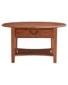 Design House Leick Home Haven Ridge 1-drawer Solid Wood Oval Coffee Table With Shelf