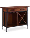 Design House Leick Home Ironcraft Rustic One Drawer Mini-bar/wine Stand With Glass & Bottle  Storage