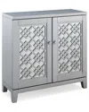Design House Leick Home Mirrored Diamond Filigree Hall Cabinet With Adjustable Shelf