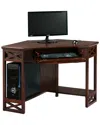 Design House Leick Home Ramsey Wood Corner Computer Desk With Drawer & Shelf