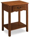 Design House Leick Home Salem Solid Wood Nightstand With Drawer & Shelf In Brown