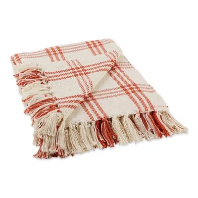 Design Imports 100% Cotton Throw In Orange