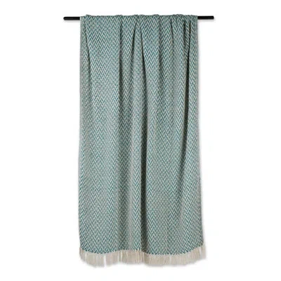 Design Imports 100% Cotton Throw In Teal