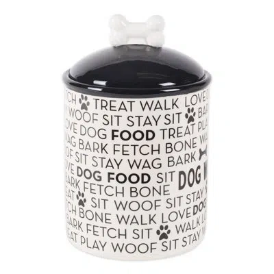 Design Imports 1.63 Lb Ceramic Treat Jar In Black;white