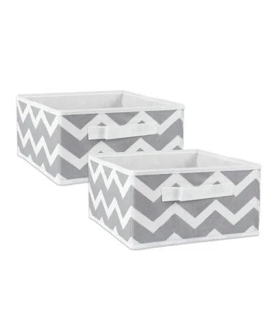 Design Imports 2-pc. Polyester Storage Bin Set In Gray Chevron