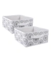 Design Imports 2-pc. Polyester Storage Bin Set In Gray Starburst