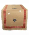 Design Imports 4th Of July Jute Table Runner 14" X 74" In Red