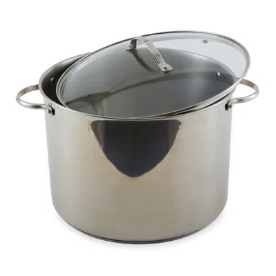 Design Imports 8 Qt. Stainless Steel Stock Pot With Lid In Silver