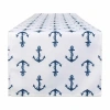 Design Imports Anchors Print Outdoor Table Runner In White